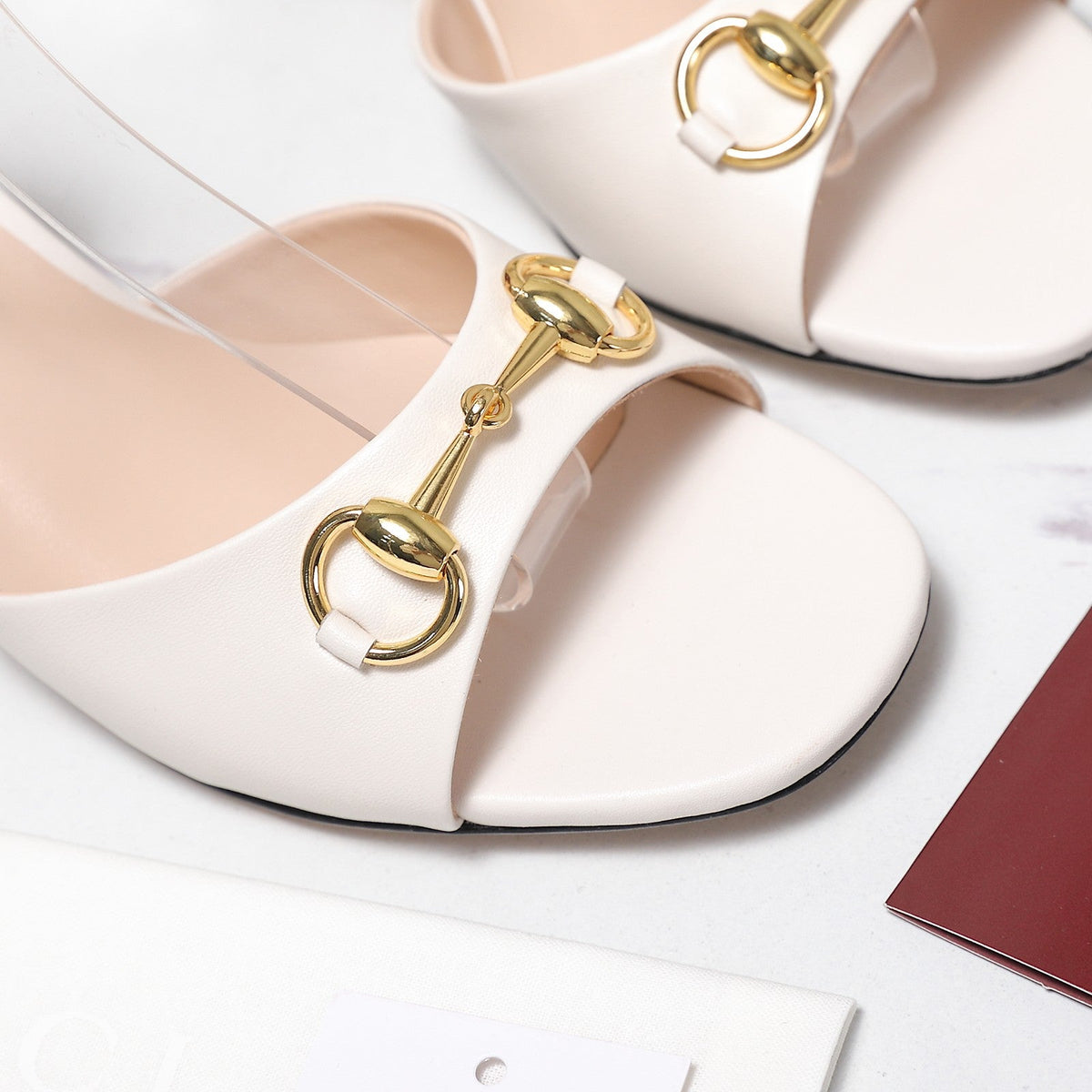 GG 26ss Sandals 55 White Beige Sheepskin 601094