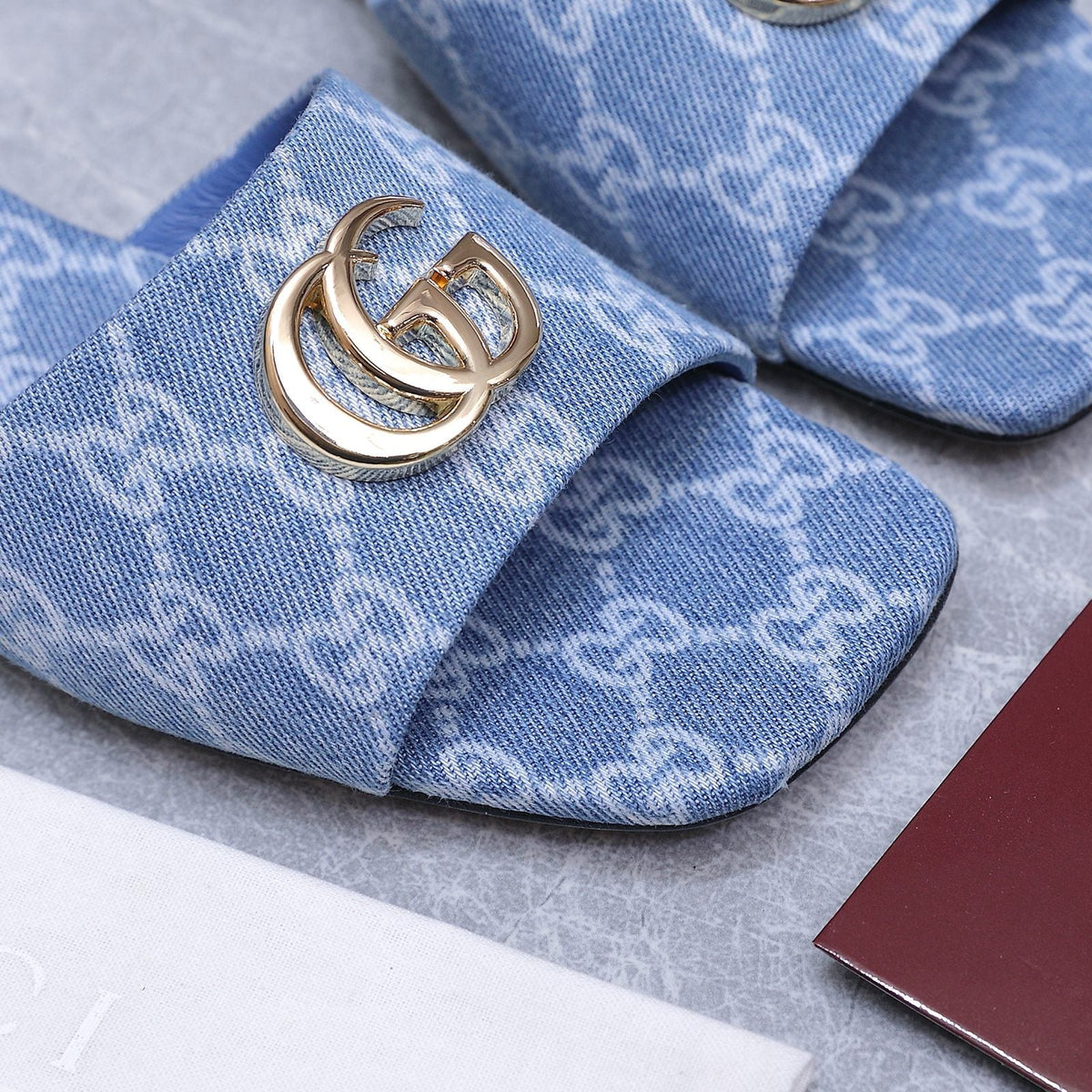 Gucci 2026 Horsebit GG Sandals Denim 758699