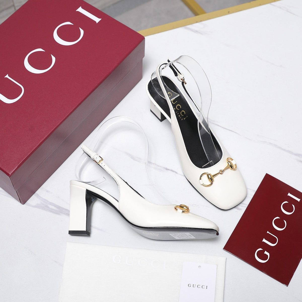Gucci 2026 Slingback Pumps 75mm Cowhide Leather 758477