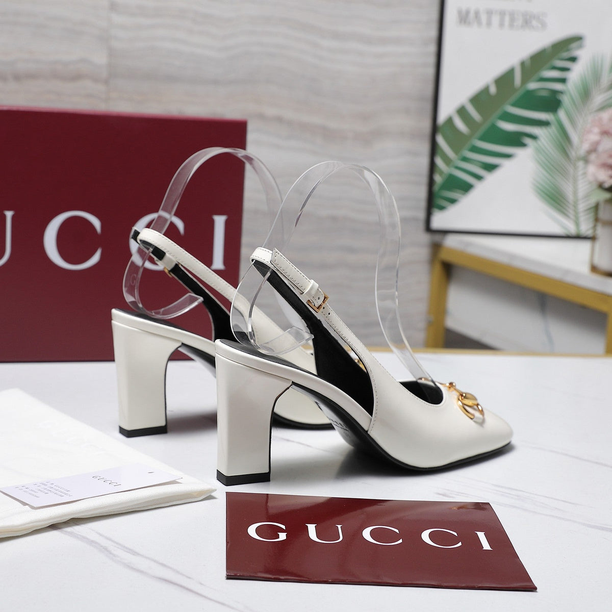 Gucci 2026 Slingback Pumps 75mm Cowhide Leather 758477