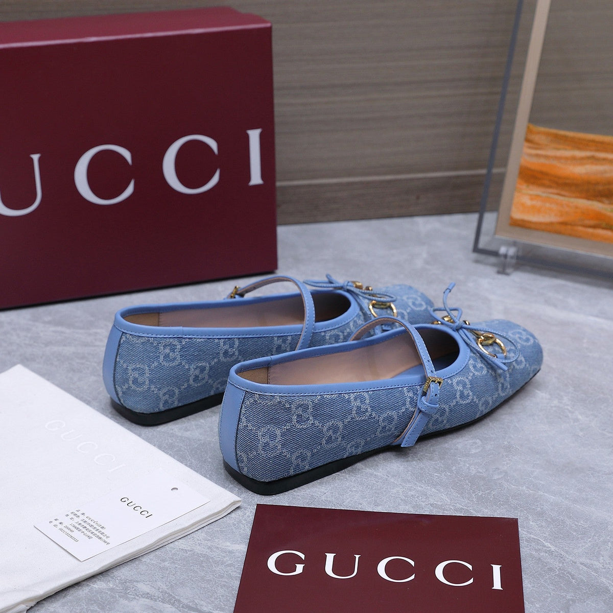 Gucci 2026 Mary Jane Ballet Flats Canvas 758536