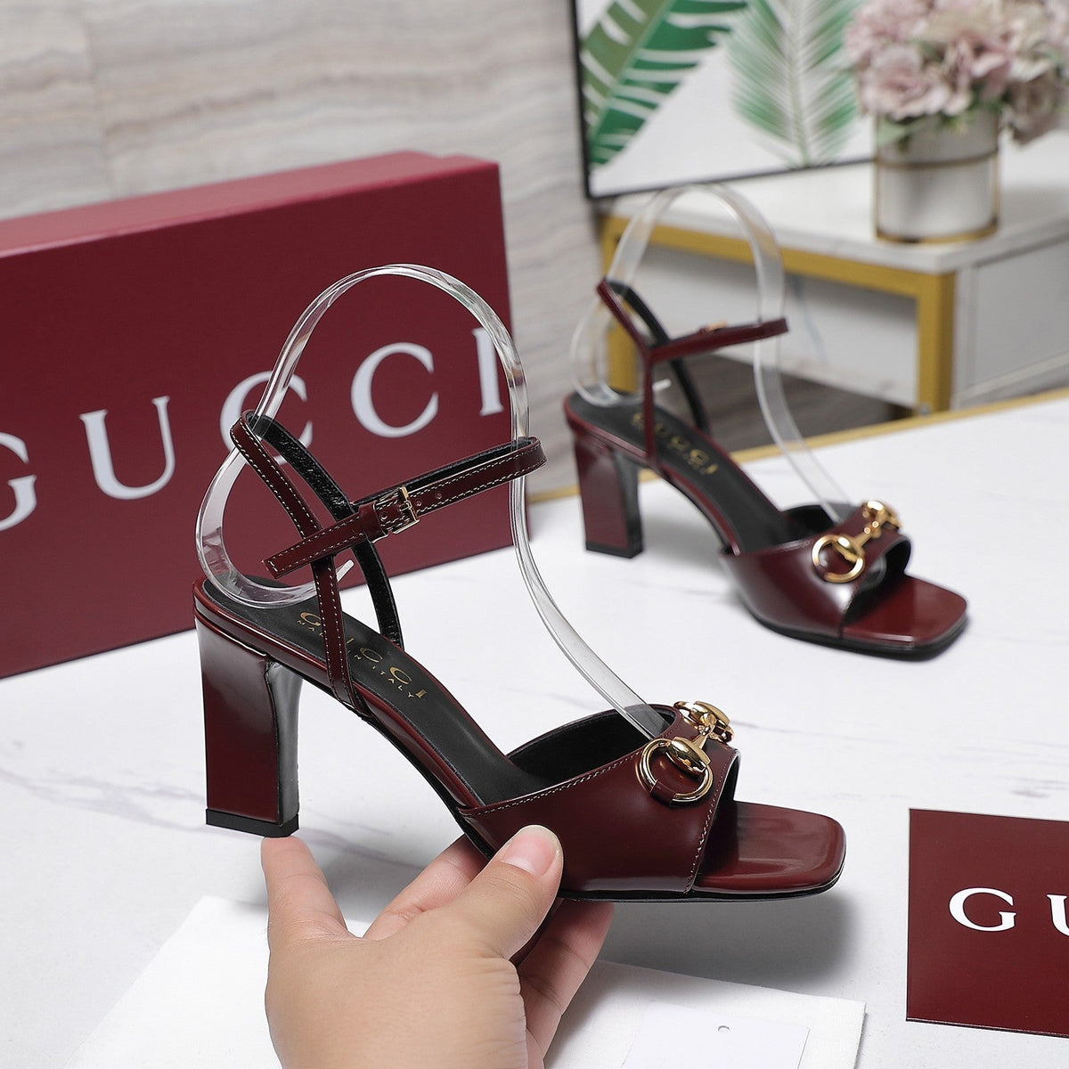 Gucci 2026 GG Lady Horsebit High-Heeled Sandals 75mm Leather 758550