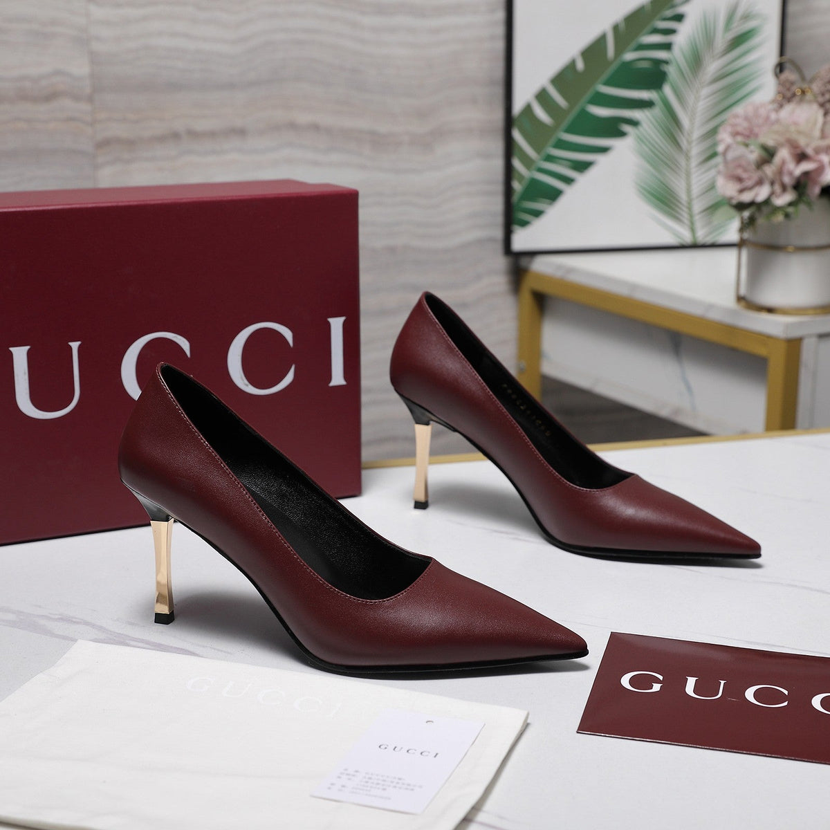Gucci 2026 GG Bombshell Pumps 85mm Leather 758555