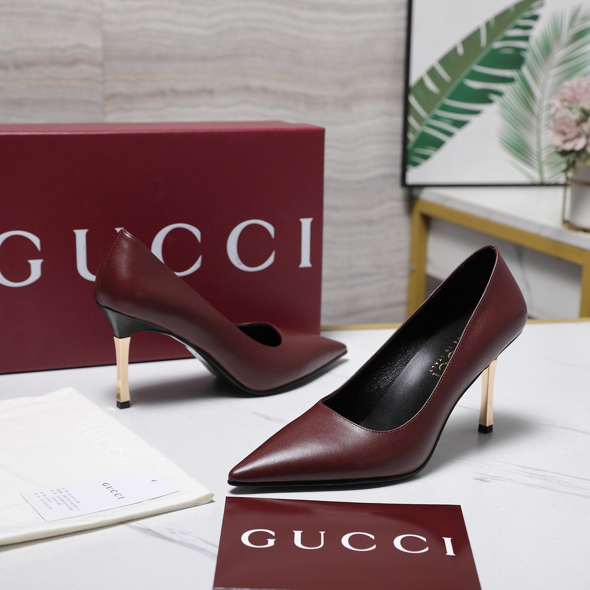 Gucci 2026 GG Bombshell Pumps 85mm Leather 758555