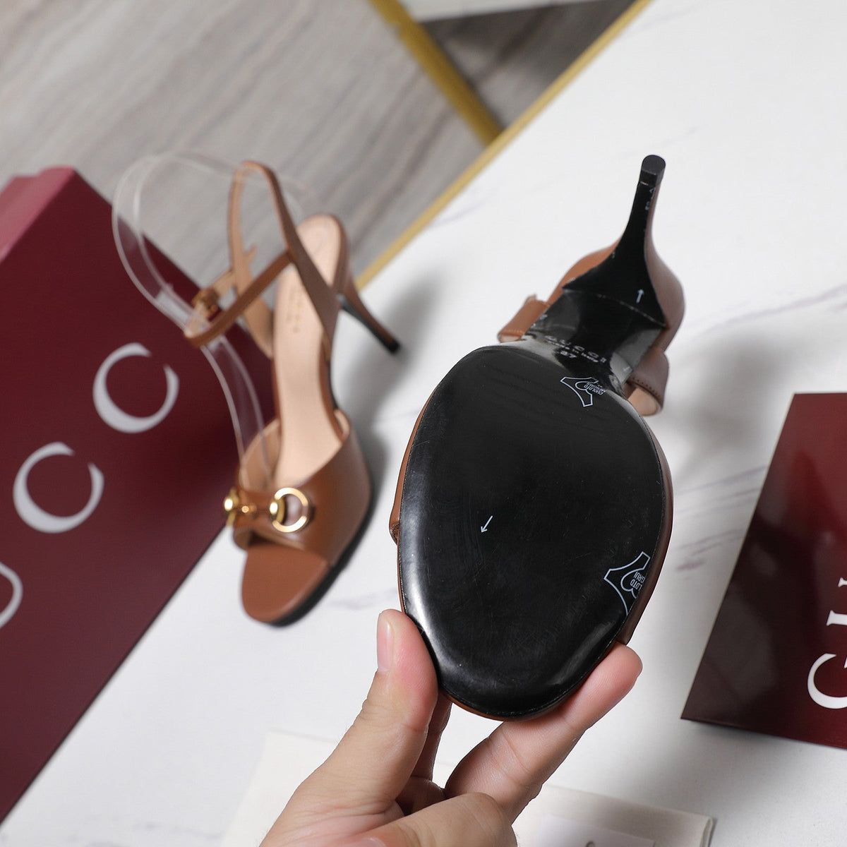 Gucci 2026 Slingback Pumps 85mm Leather 758580
