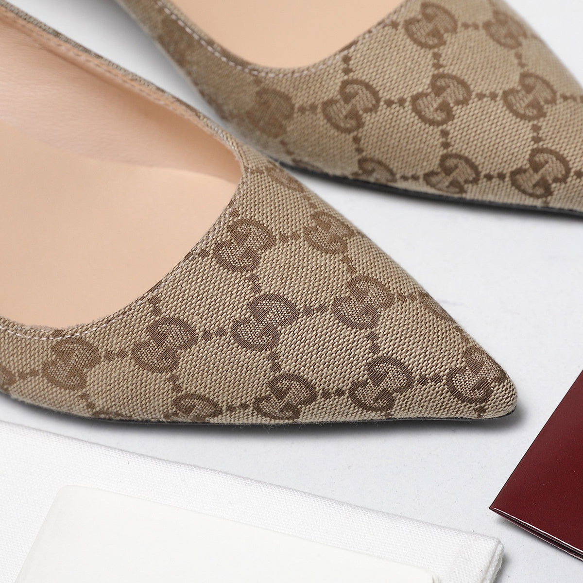 Gucci 2026 GG Bombshell Pumps 55mm Canvas Leather 758606