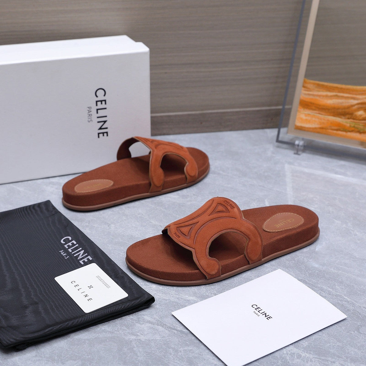 Celine 26 Platform Sandals 25mm Suede Leather796676