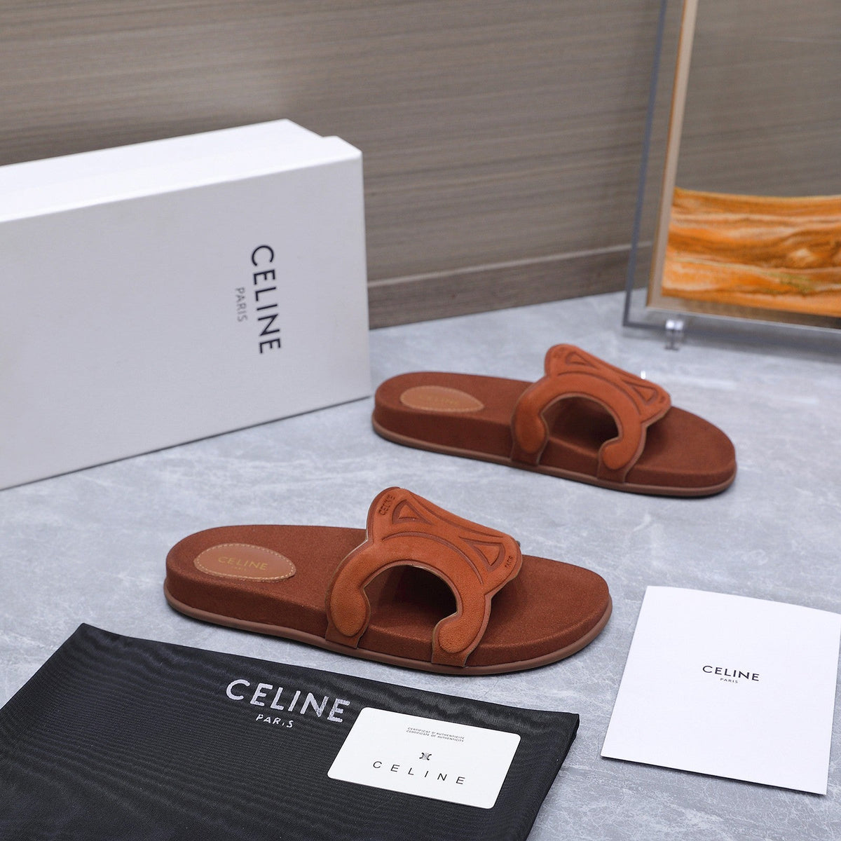 Celine 26 Platform Sandals 25mm Suede Leather796676