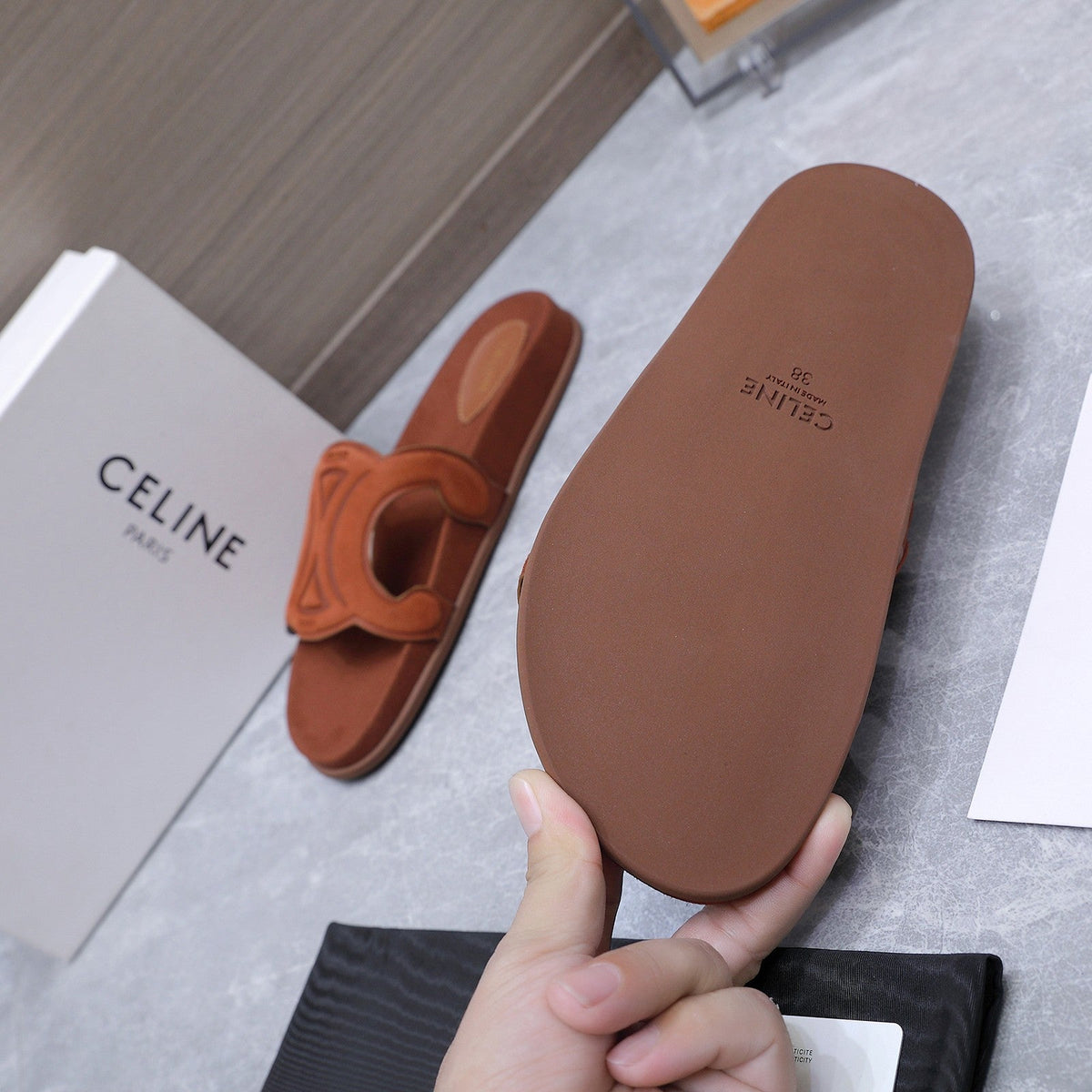 Celine 26 Platform Sandals 25mm Suede Leather796676