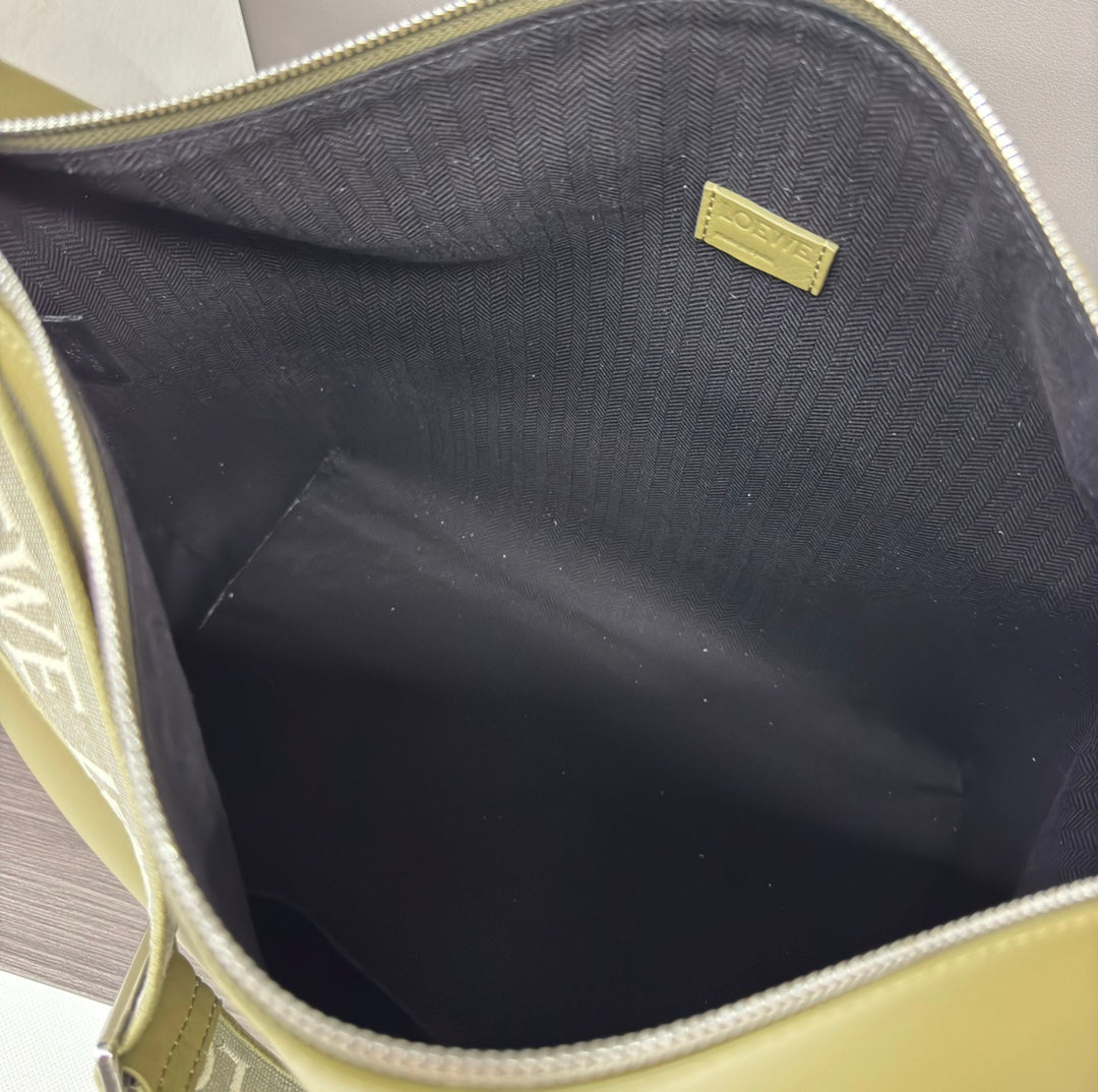Loew Cubi Handbag Olive Green Cowhide Canvas 254757