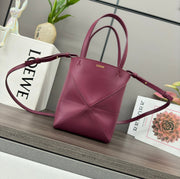 Loewe Puzzle Fold Handbag Crimson Cowhide 254374