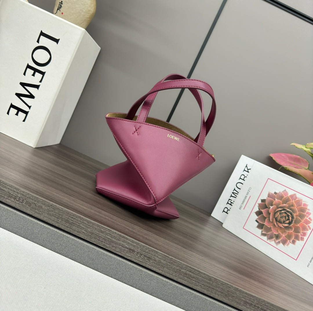 Loewe Puzzle Fold Handbag Crimson Cowhide 254374