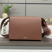 Loewe Flamenco Satchel Messenger 34cm Bag Brown Cowhide canvas 253906