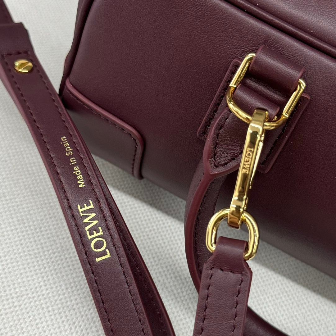 Loewe Mini Bowling Bag 23 Burgundy Calfskin 280618