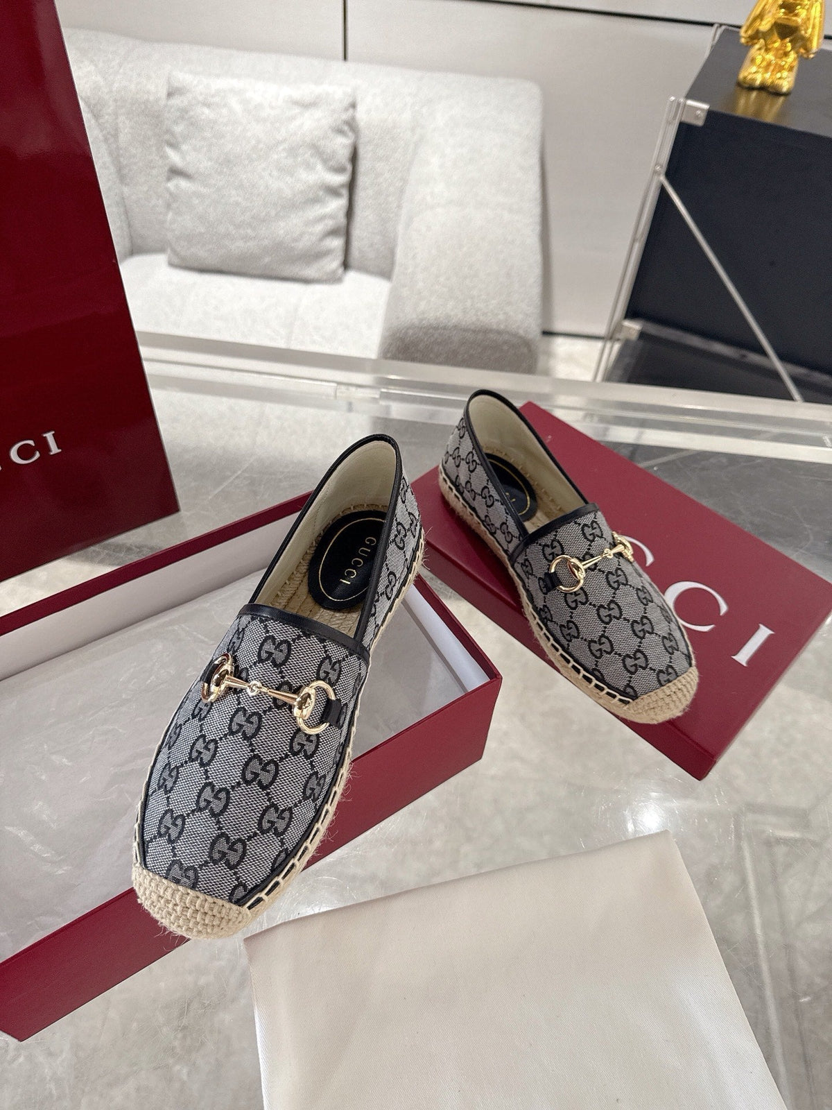 GC 2025 Espadrille With Horsebit Black Canvas 292456