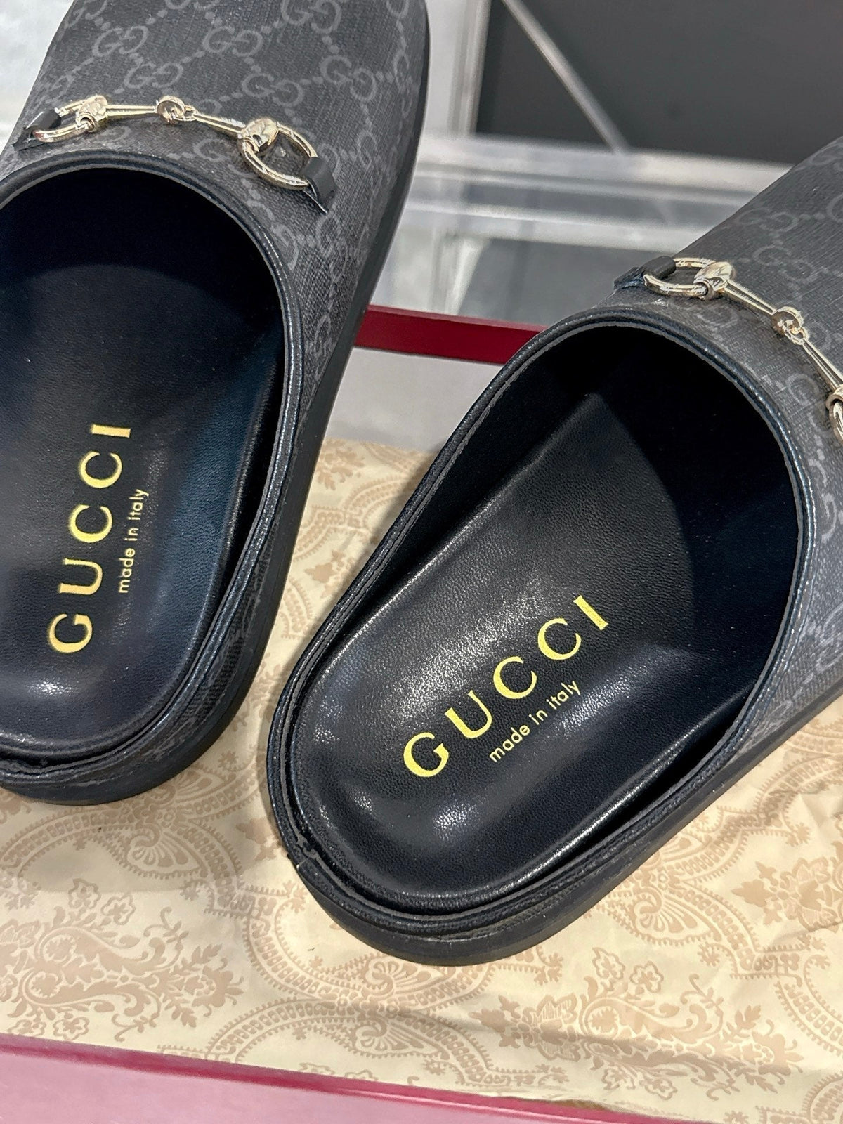 GC 25 Horsebit Mule Grey Monogram Canvas