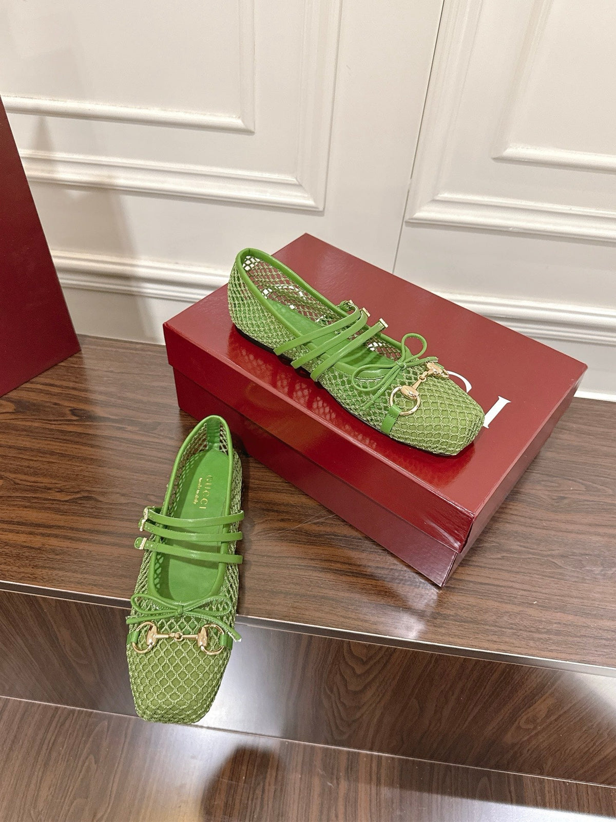 GC 25 Horsebit Ballet Flat Green Mesh