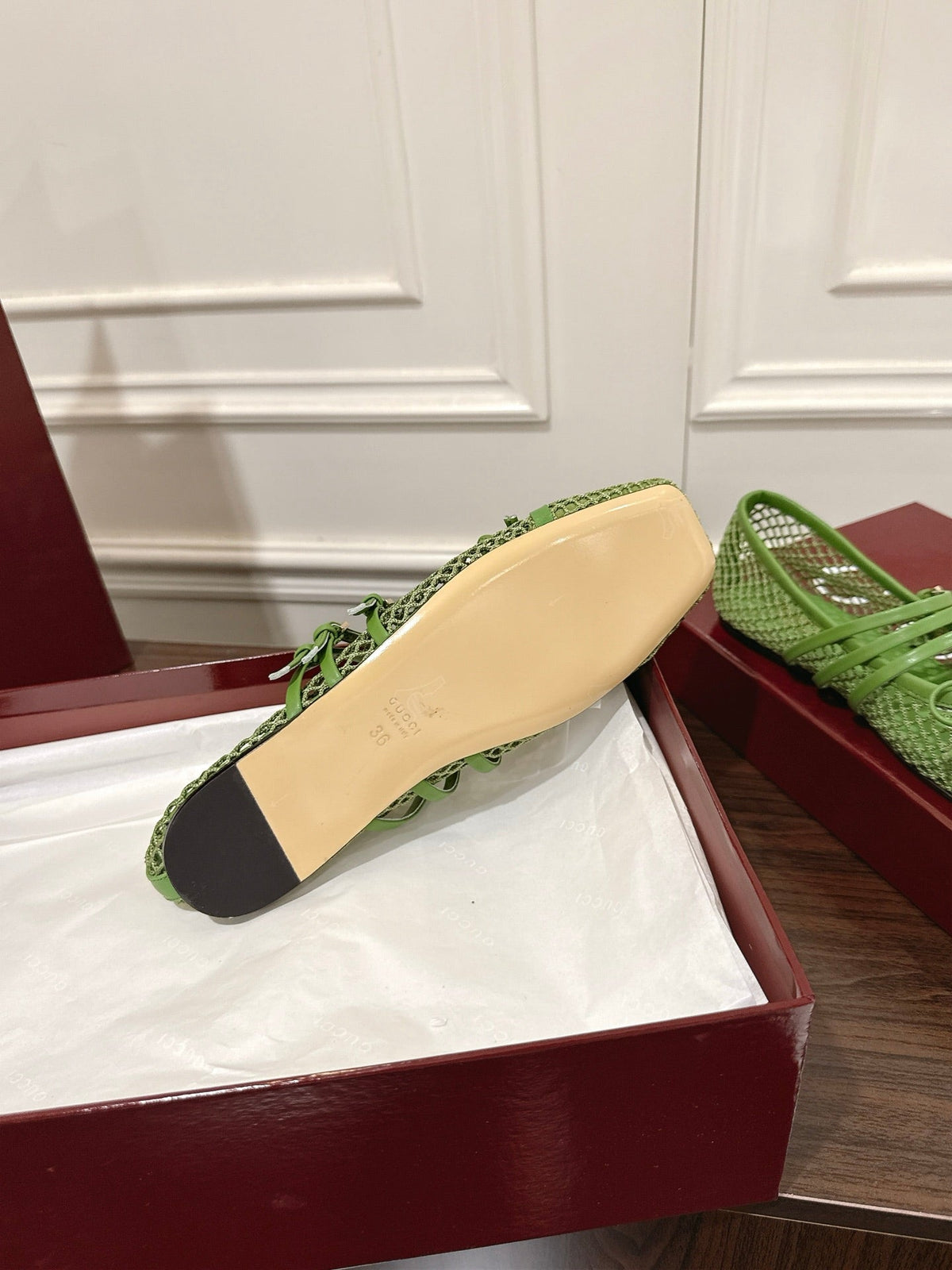 GC 25 Horsebit Ballet Flat Green Mesh
