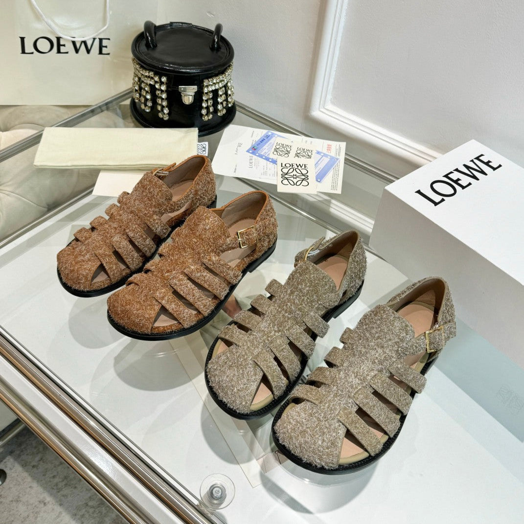 Loewe Campo Sandals Snowflake Cow Suede 246500