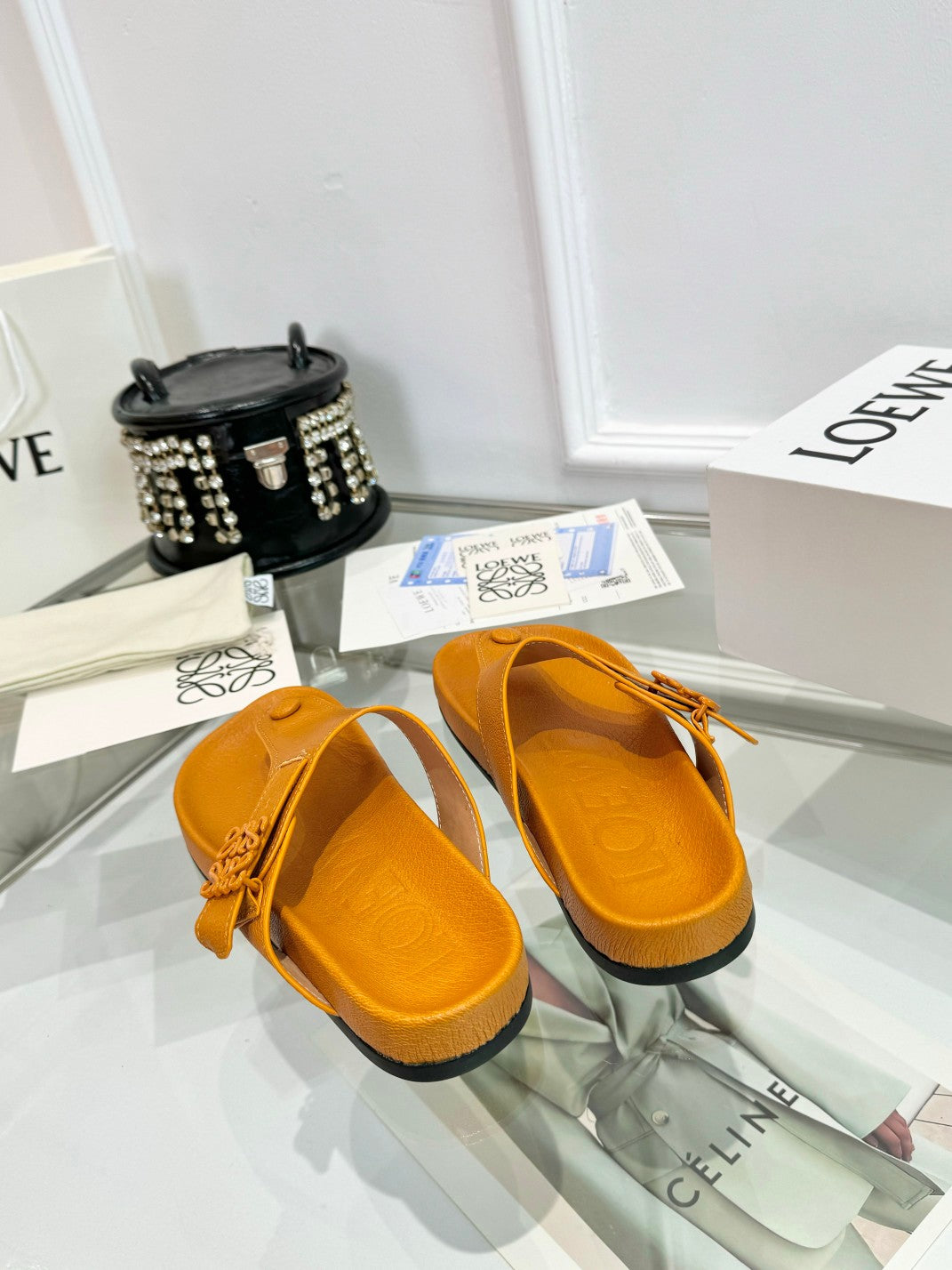 Loewe Ease Thong Muticolor Sheepskin