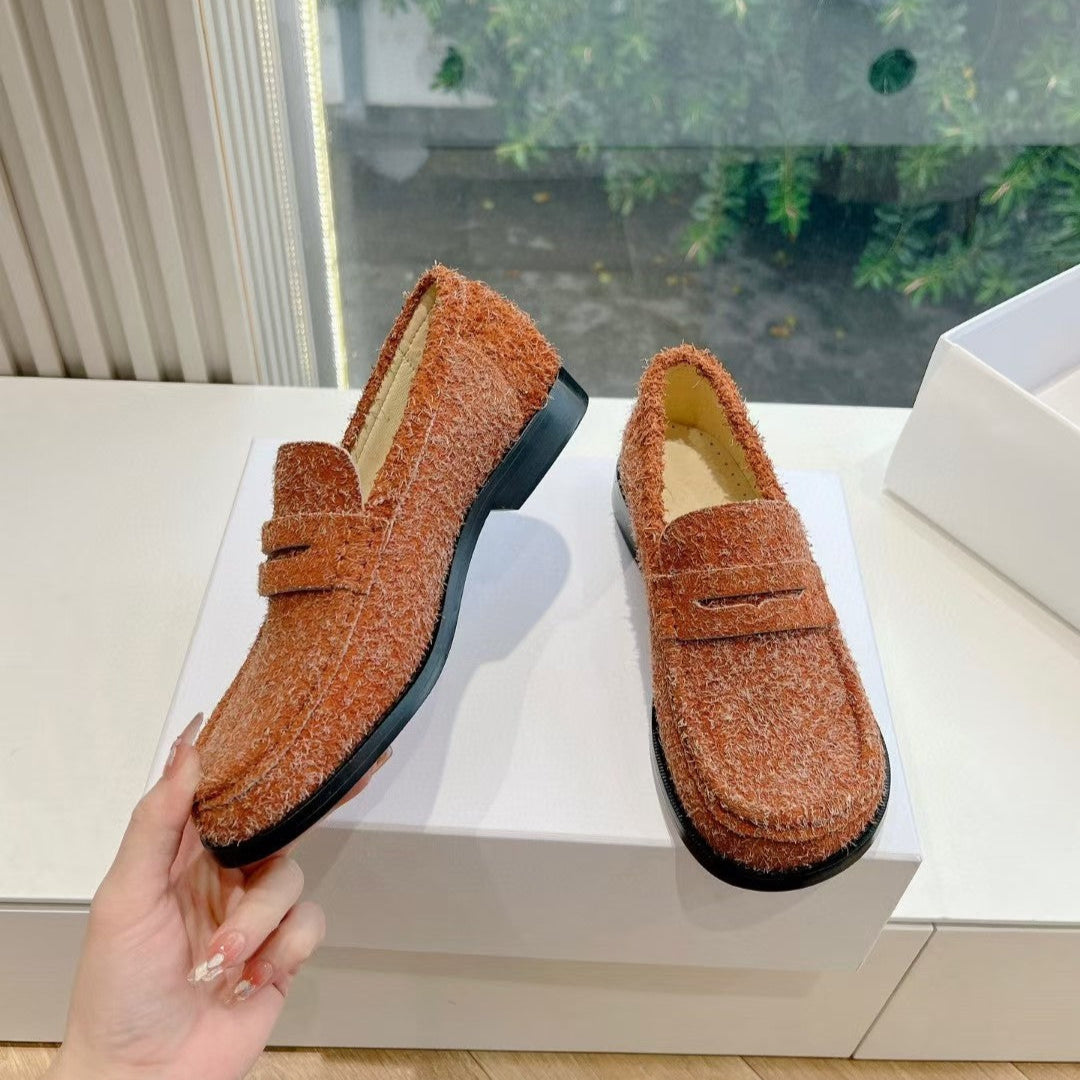 Loewe Campo Loafer Fire Orange Snowflake Cow Suede