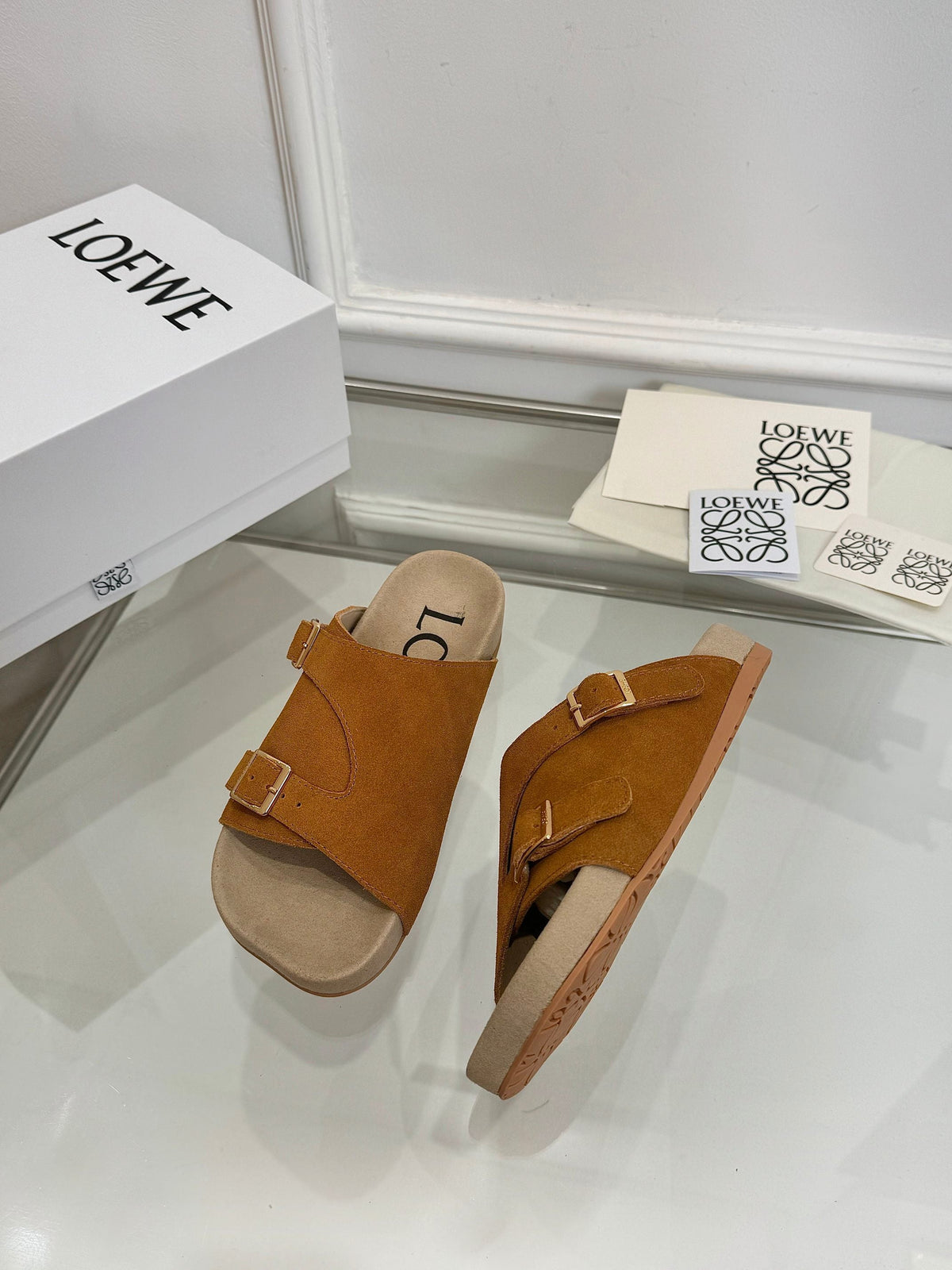 Loewe x Birkenstock Slide Brown Suede 317028