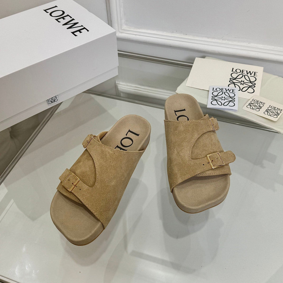 Loewe x Birkenstock Slide Beige Suede