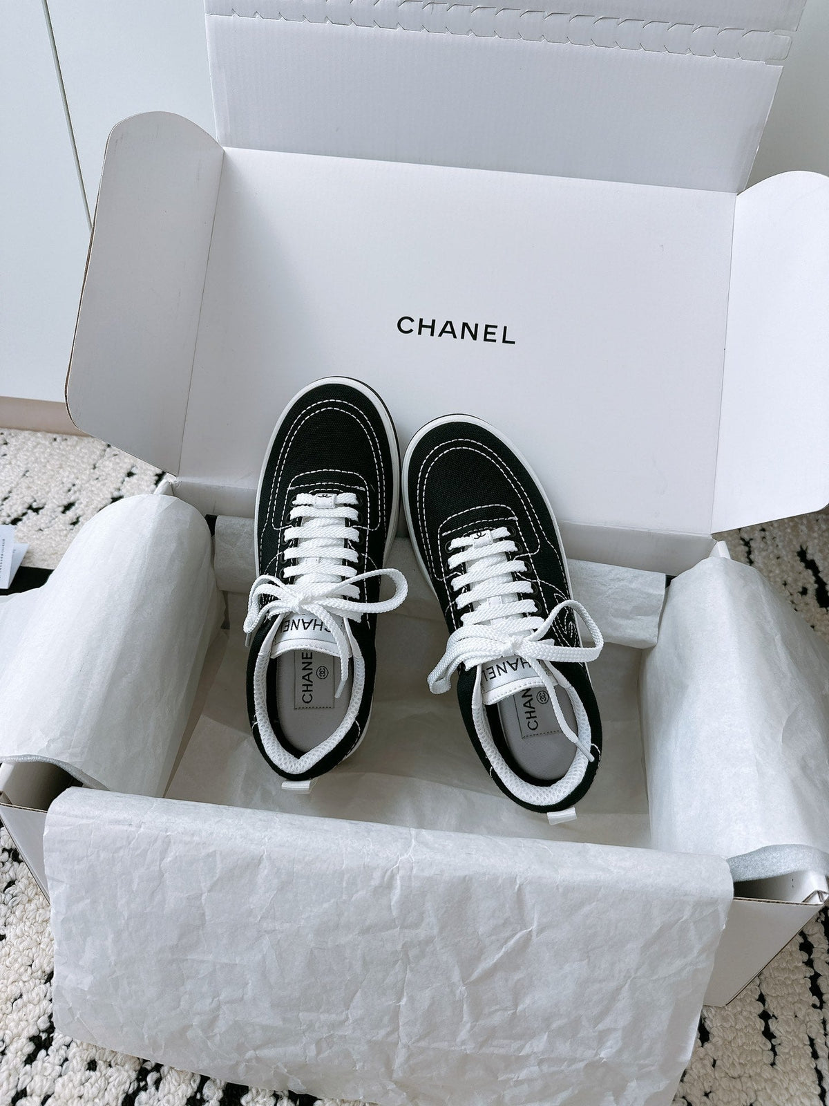 CC Sneaker In Black Canvas Fabric 144503