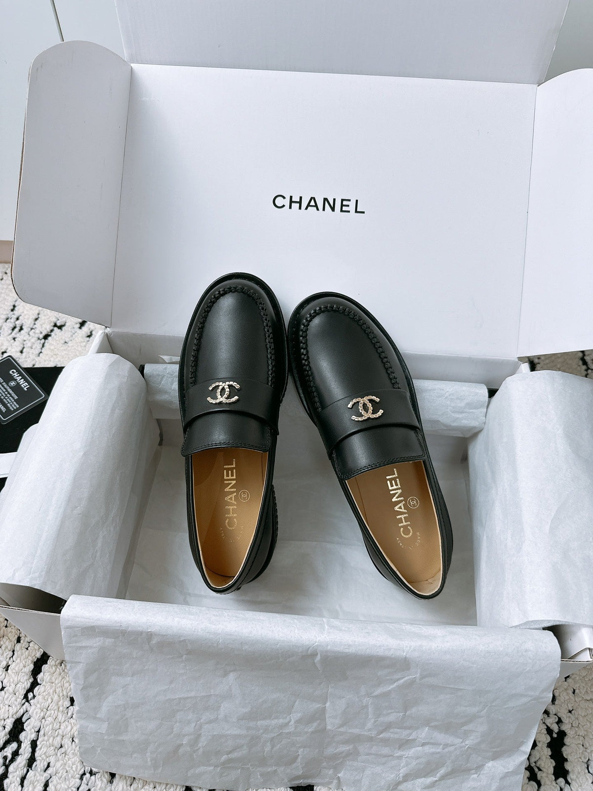 CC Moccasins In Black Lambskin 144540
