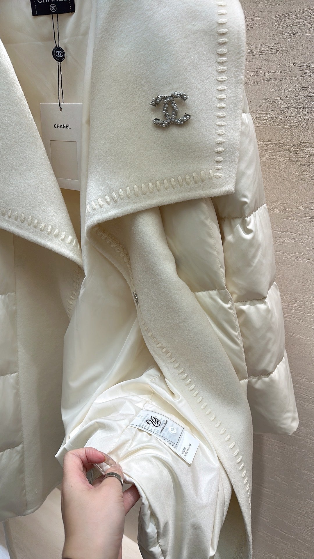Chanel 2025 Down Jacket Cream Polyester