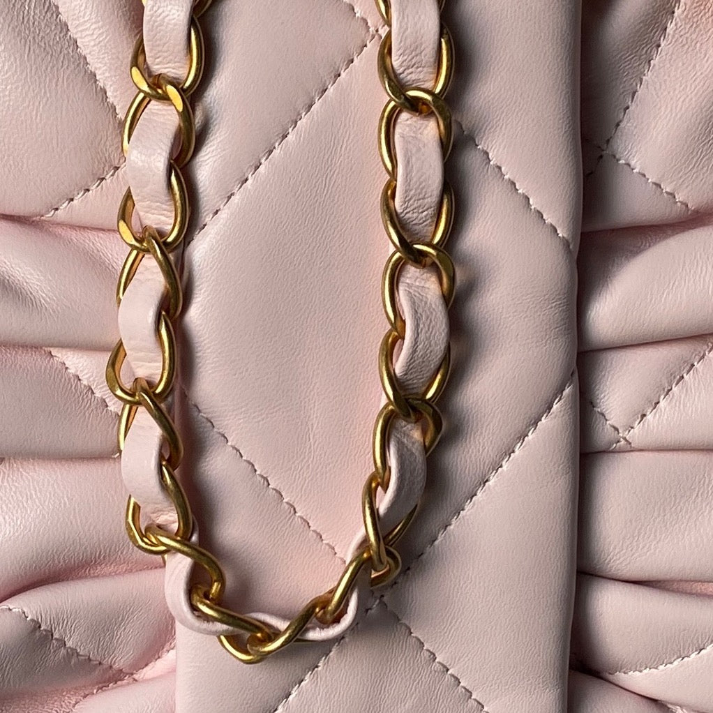 Chanel 25K Bow Bag Pink Gold Calfskin 295190