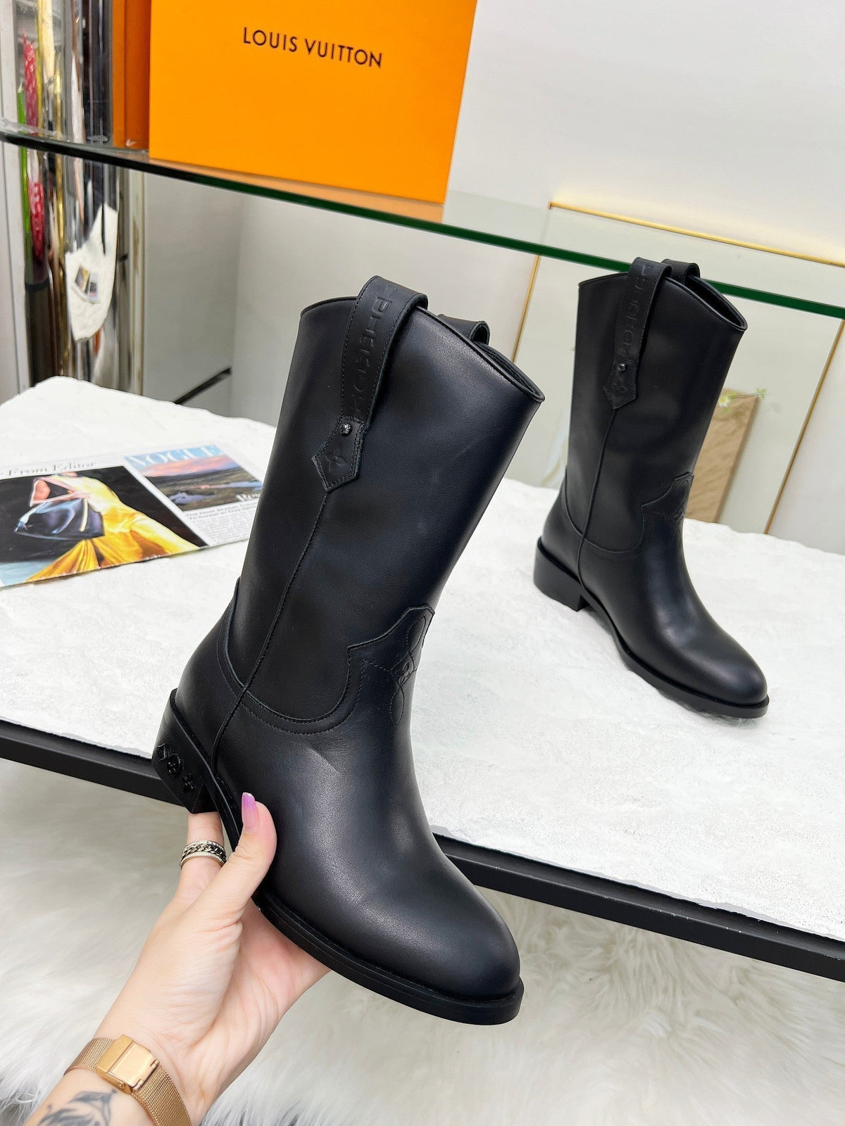 LV Rider Boot Black Cowhide