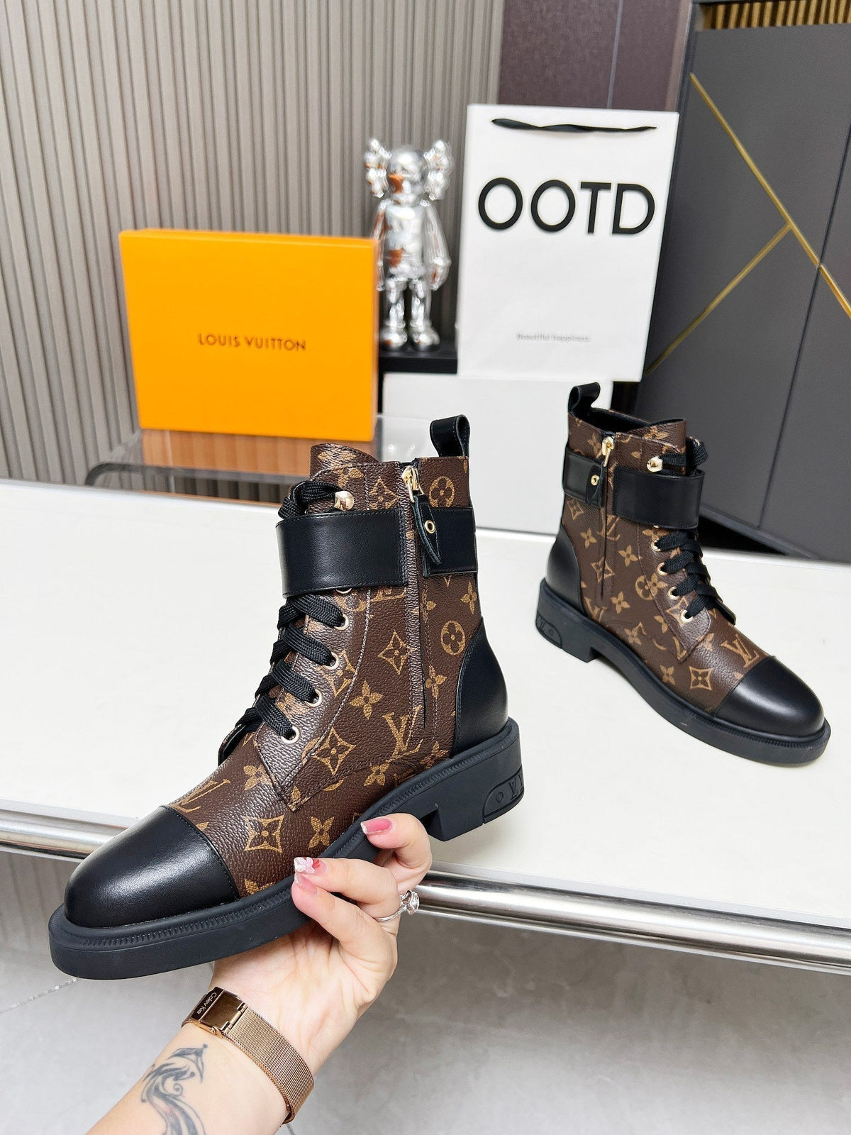 LV Citizen Boots Dark Brown Monogram Cowhide