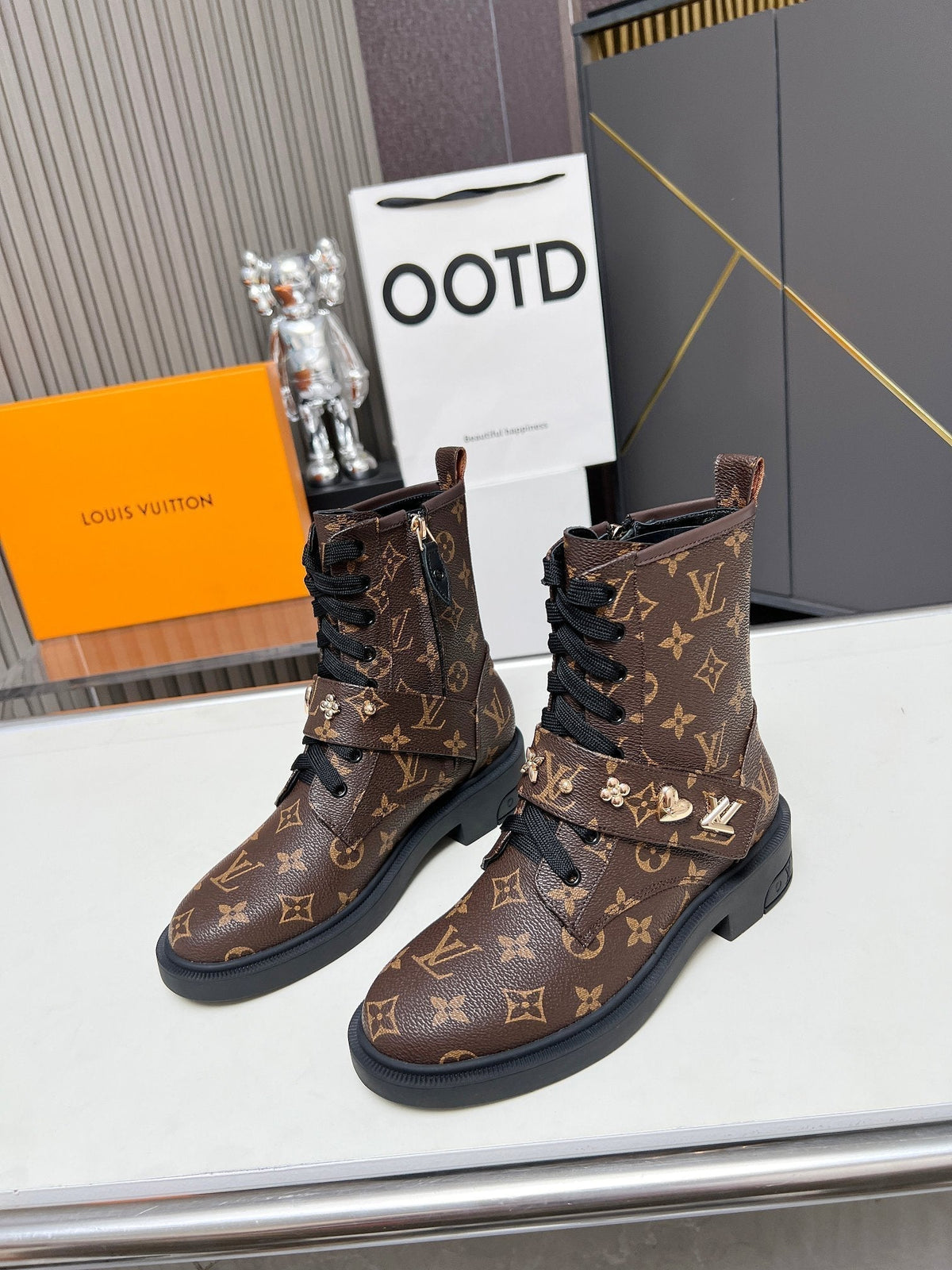LV Citizen Boots Dark Brown Monogram Calfskin