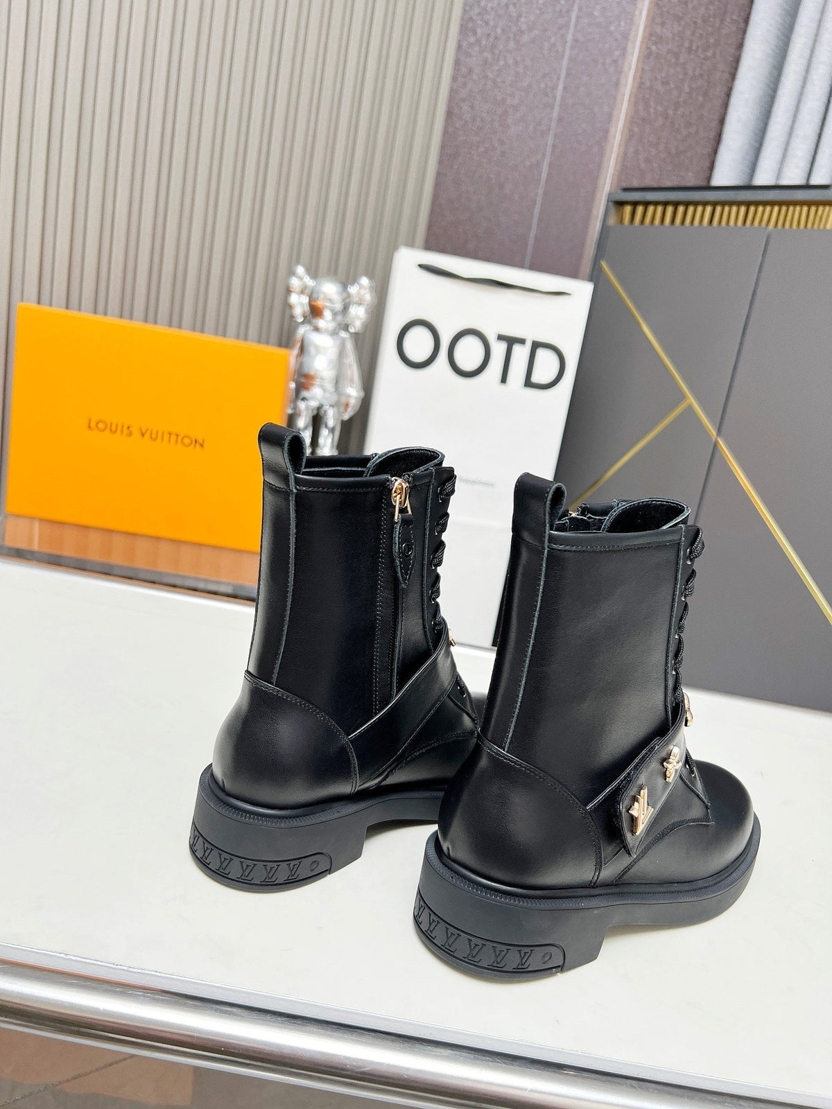 LV Citizen Boots Plain Black Calfskin