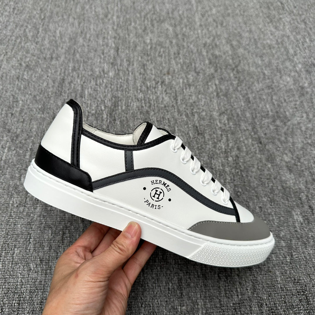 HM Men's Get Sneaker White Grey Calfskin 336084