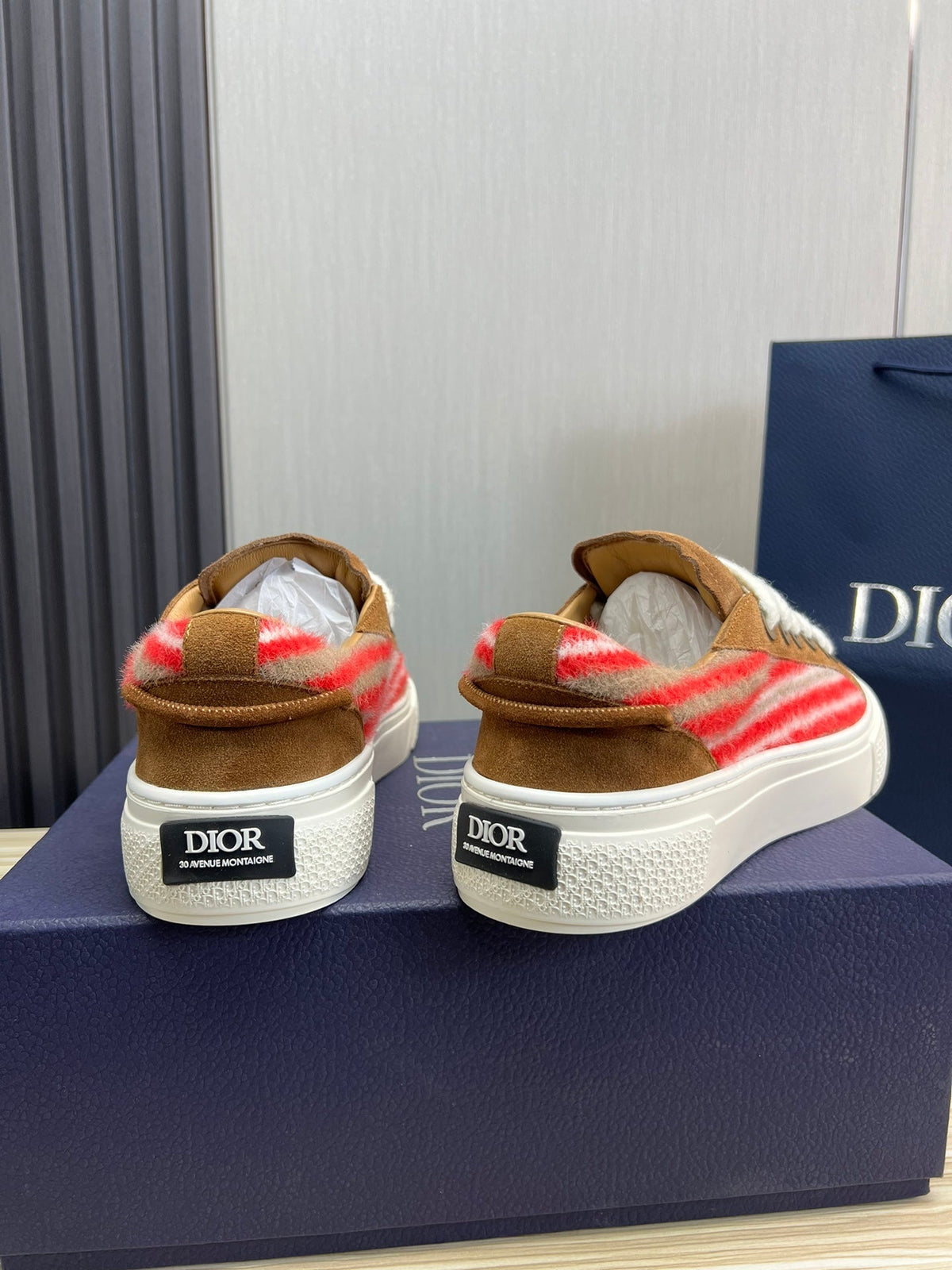 CD B33 SNEAKER BROWN SUEDE AND FABRIC