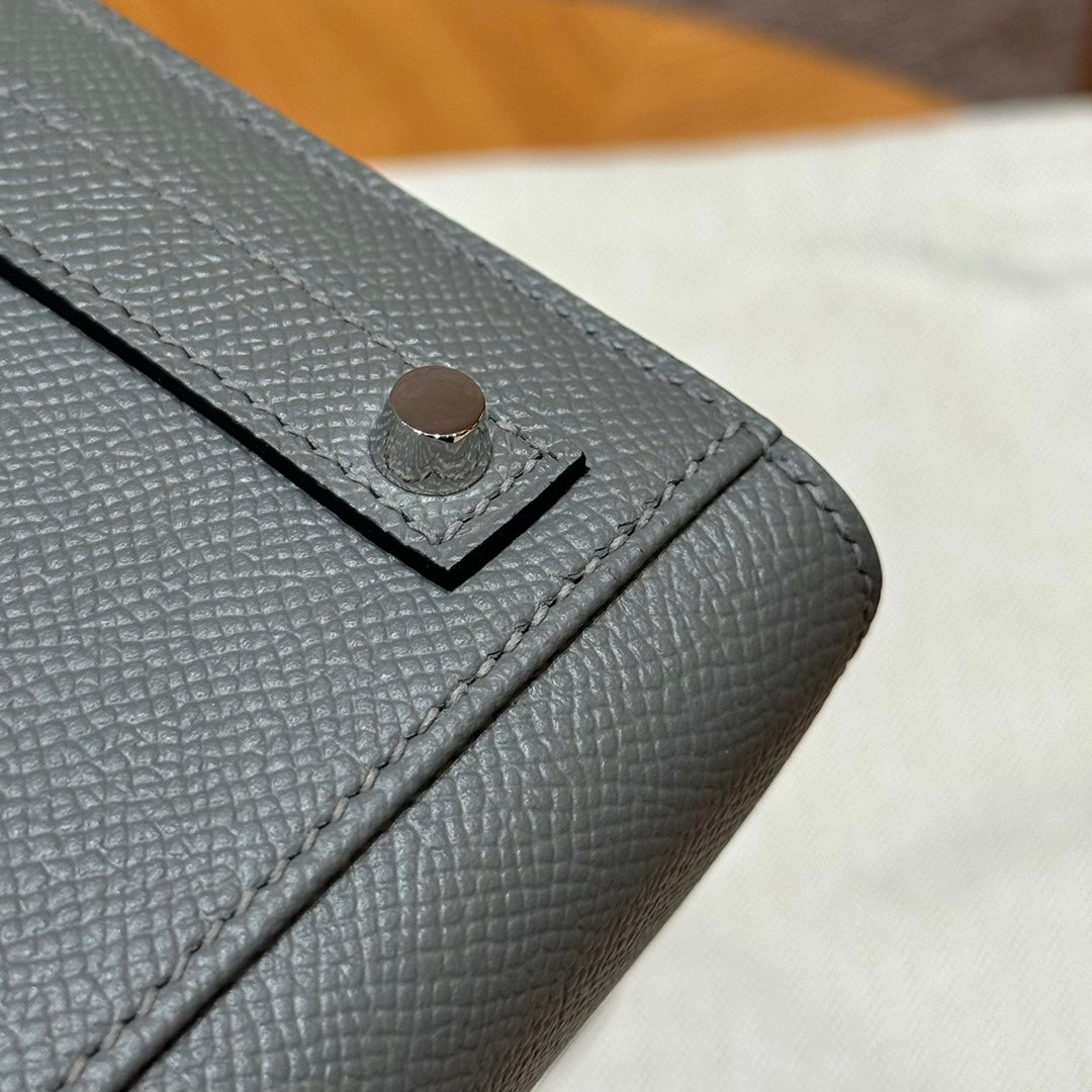 HM Birkin Faubourg Touch 20 Gray Matte Alligator with Epsom 228963