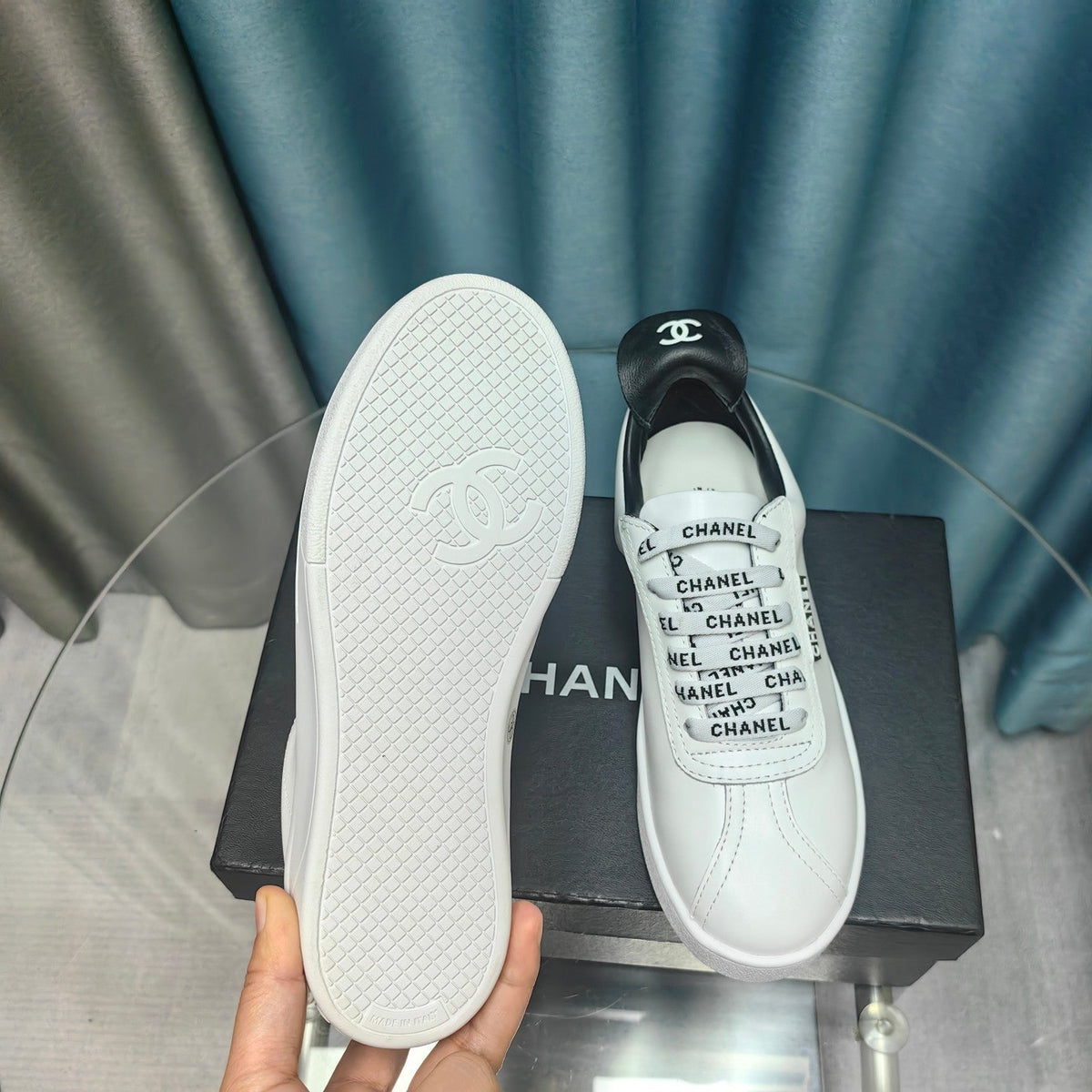 CC Low Sneaker White Black Cowhide
