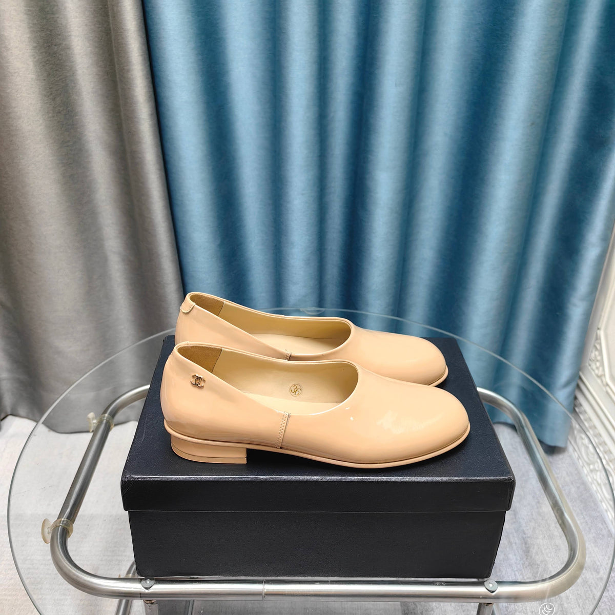 CC 25C Loafer Beige Patent Calfskin