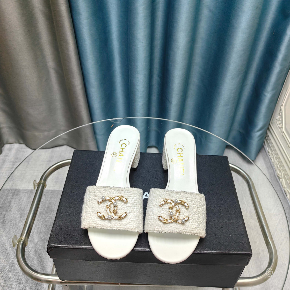 CC 25 Sandal Heel 5cm Tweed Mop