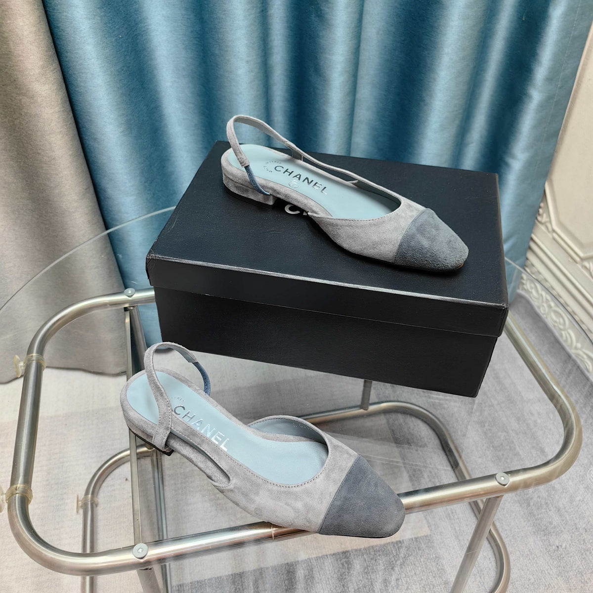 CC 25 Slingback Grey Suede