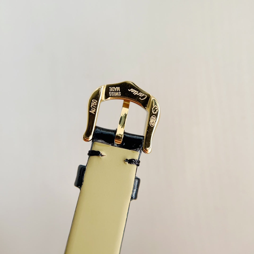 Baignoire Gold Case Black Leather Strap