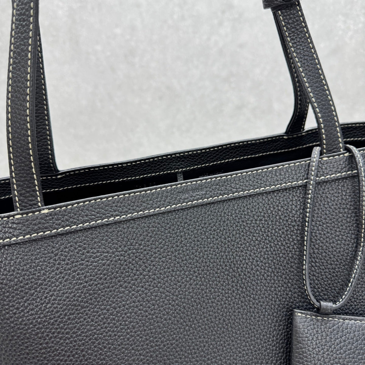 The Row 2025 Park Tote Stitch Bag Black 30cm Leather