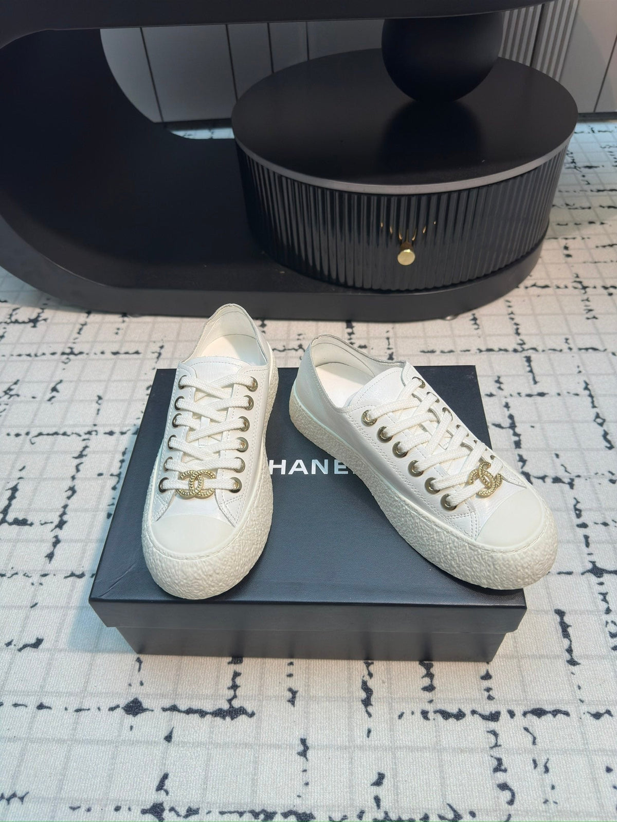 CC Low Sneaker 30mm White Calfskin
