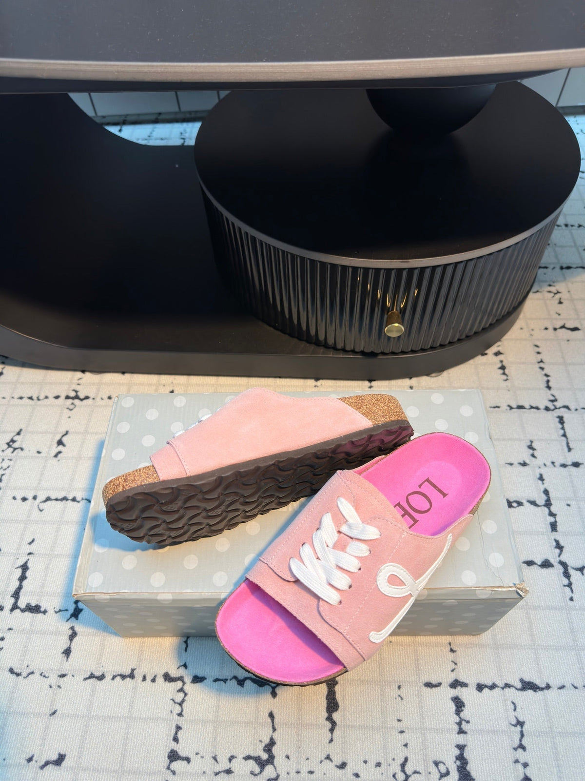 Loewe x Birkenstock Slide Pink Cowhide Suede