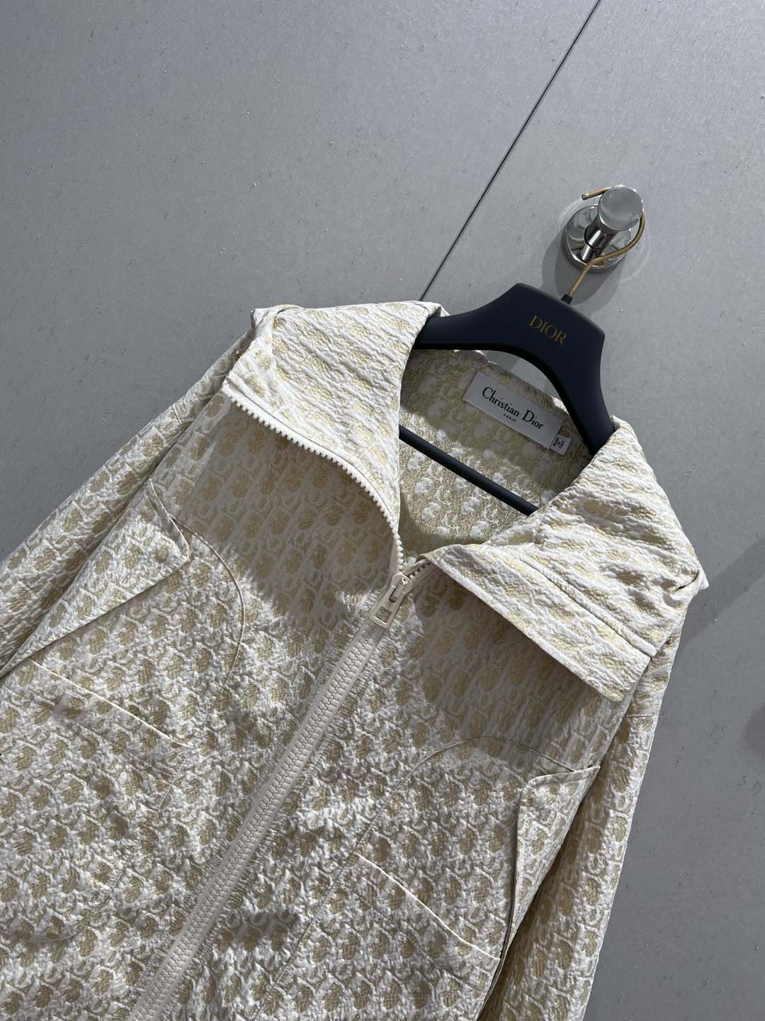 CD 25 Monogram Jacket Beige Polyester