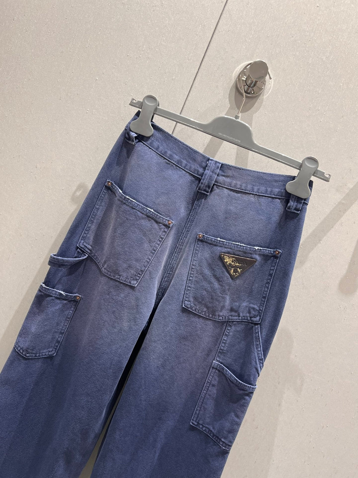 Prada 25 Pant Blue Cotton 215589