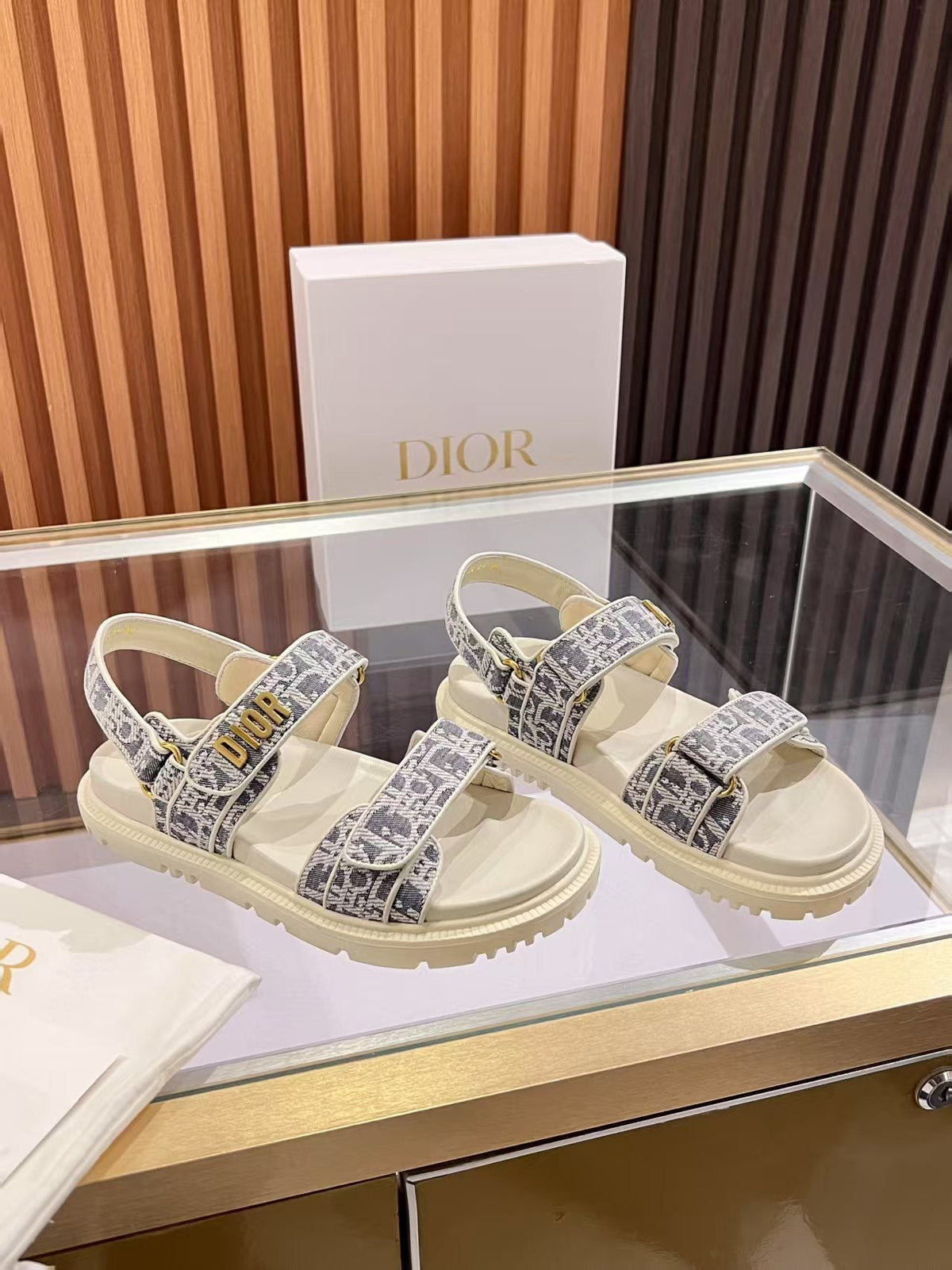 CD Dioract Sandal Monogram Canvas Fabric 242452