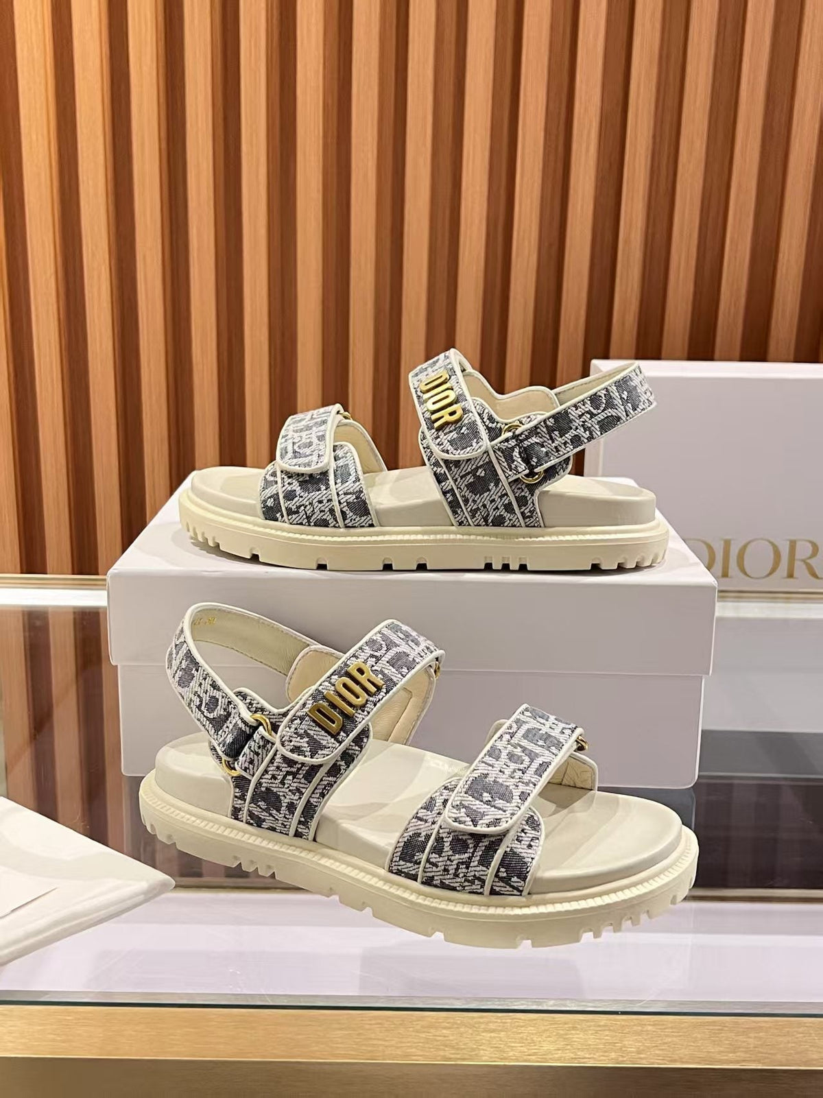 CD Dioract Sandal Monogram Canvas Fabric 242452